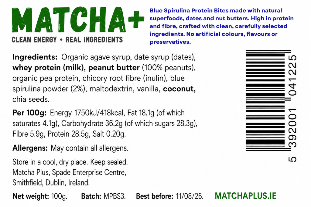 Blue Spirulina High Protein Bites