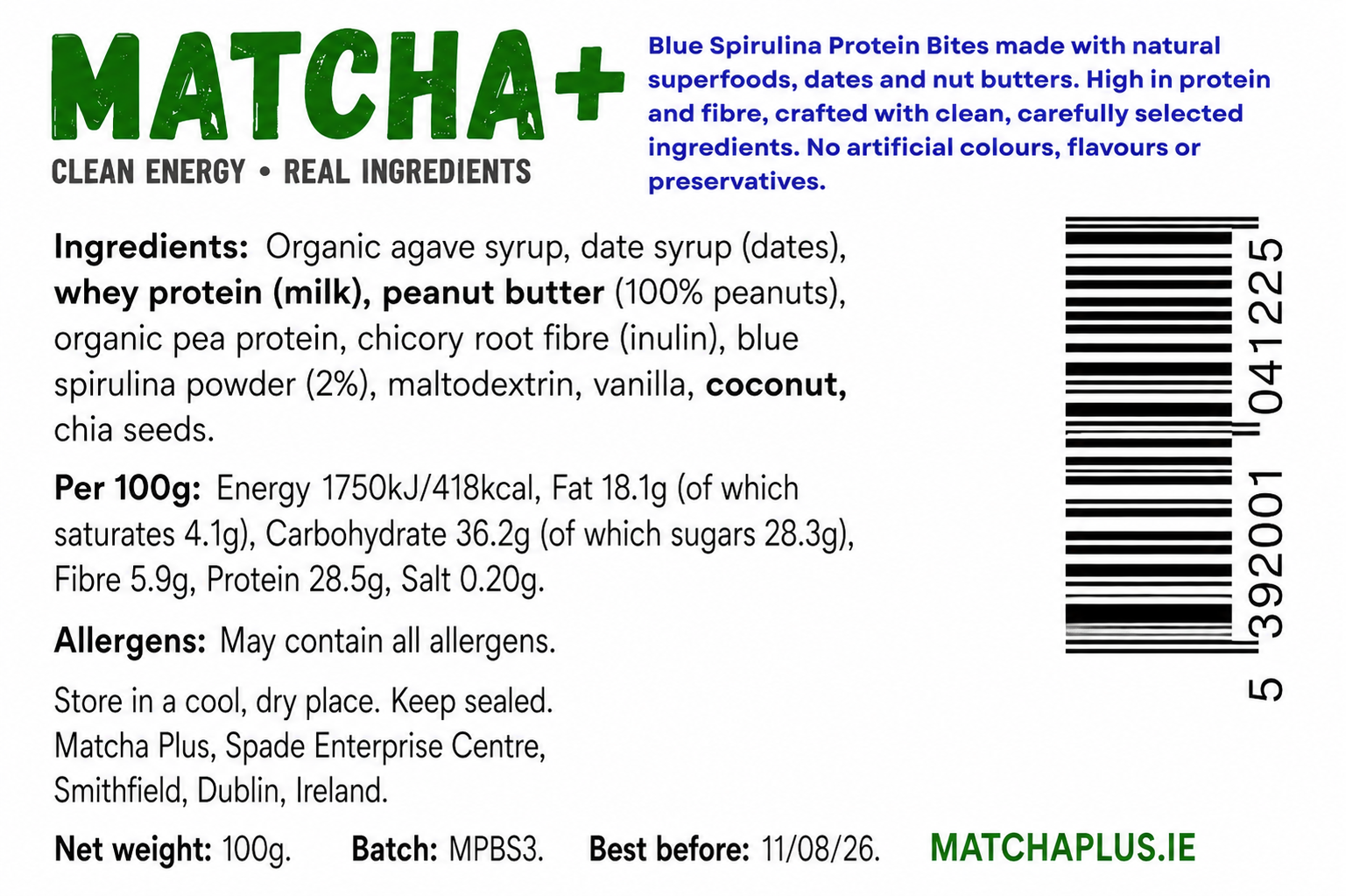 Blue Spirulina High Protein Bites